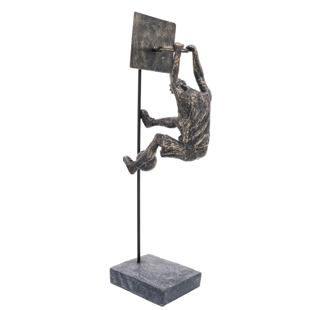 NWB SAGEBRUSH 21” Bronze Slam Dunk Basketball Sculpture